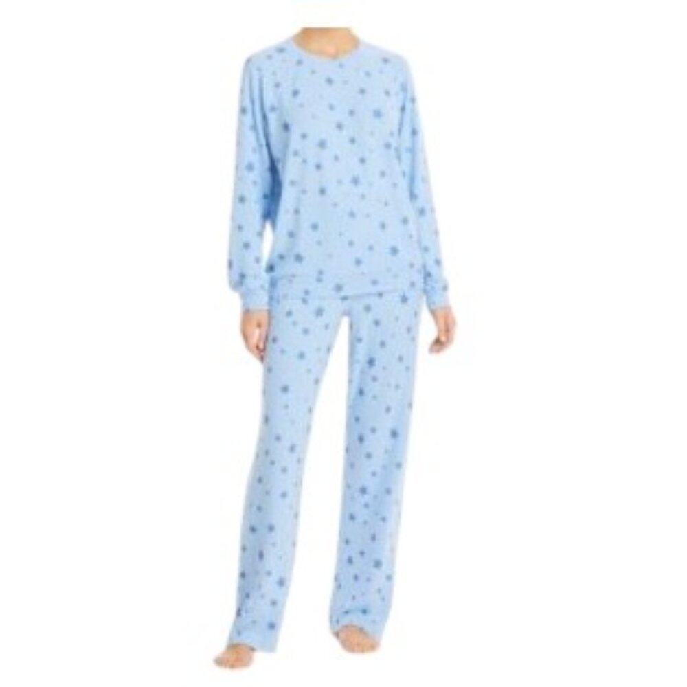 Aqua Lounge Pajama Set Star Print Blue XS NWT